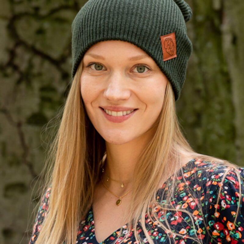 Long logo cap eco leather “Khaki”
