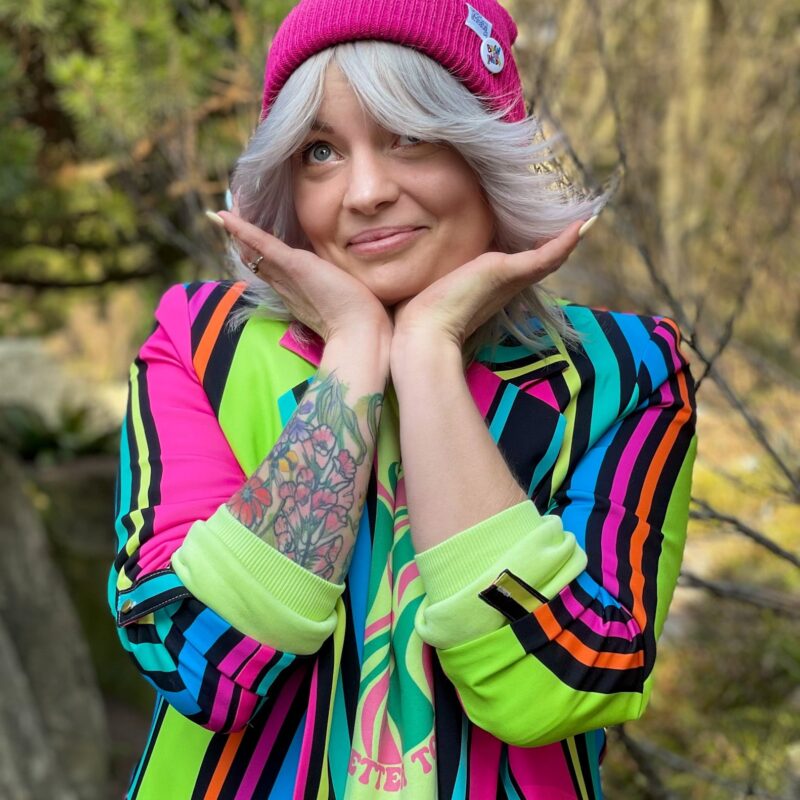 Beanie hat rolled up logo colorful “Fuchsia”
