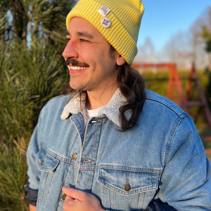 Beanie hat roll-up logo colorful “Yellow”