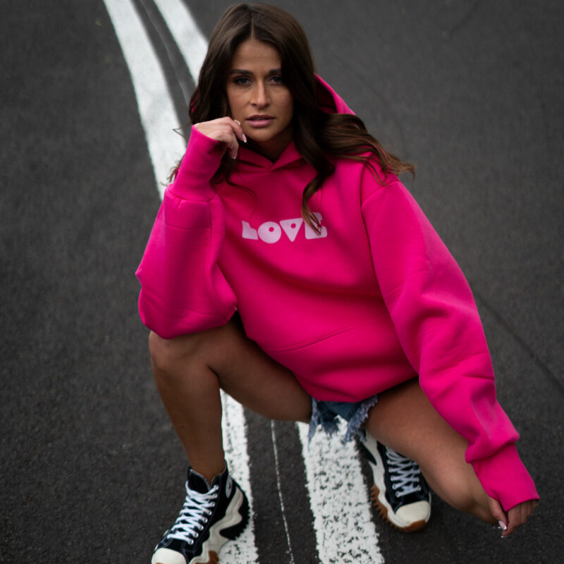 Bluza Champion Long Pink Neon oversize