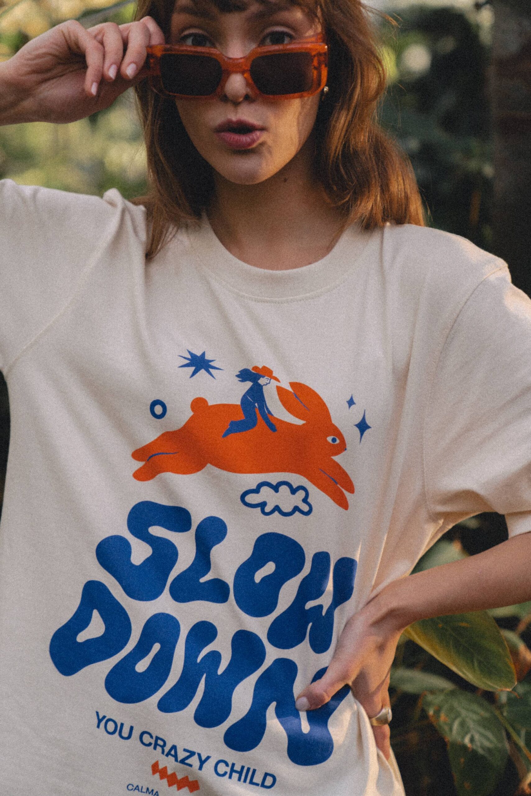 T-Shirt Calma: Slow down, you crazy child - obrazek 3