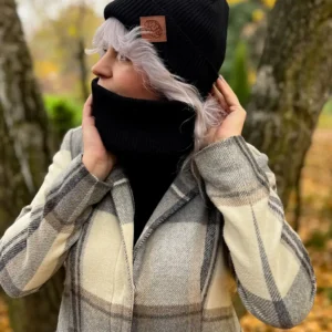 Cotton small scarf "Black"