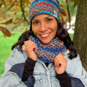 Small MERINO 50% scarf "Mountain stream"