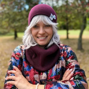 Cotton small scarf "Bordo"